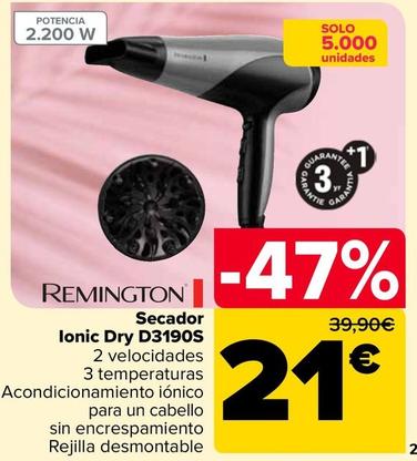Oferta de Remington - Secador Ionic Dry D31905 por 21€ en Carrefour