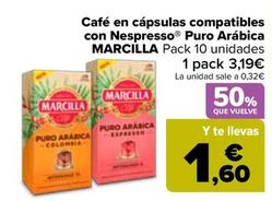 Oferta de Marcilla - Cafe En Capsulas Compatibles Con Nespresso Puro Arabica por 3,19€ en Carrefour