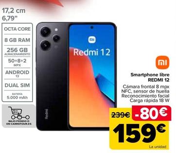 Oferta de Xiaomi - Smartphone Libre Redmi 12 por 159€ en Carrefour