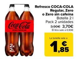 Oferta de Coca-cola - Refresco Regular, Zero O Zero Sin Cafeina por 3,7€ en Carrefour