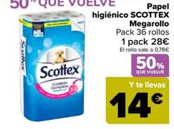 Oferta de Scottex - Papel Higiénico por 28€ en Carrefour
