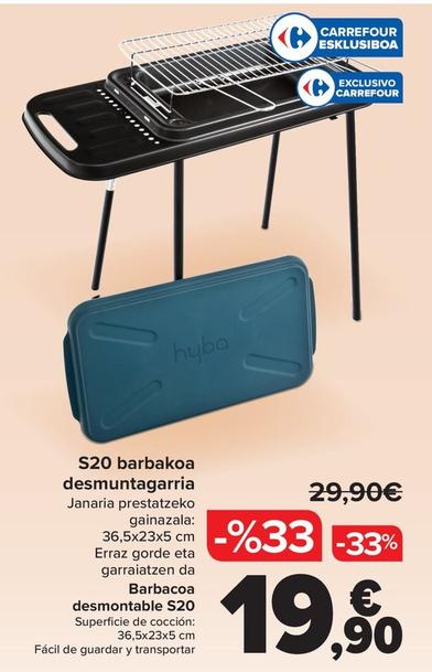 Oferta de S20 Barbacoa Desmontable por 19,9€ en Carrefour