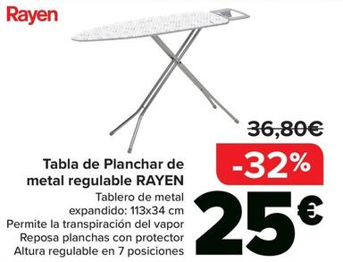 Oferta de Rayen - Tabla De Planchar De Metal Regulable  por 25€ en Carrefour