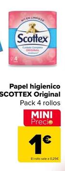Oferta de Scottex - Papel Higienico Original por 1€ en Carrefour