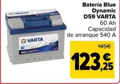 Oferta de Varta - Batería Blue Dynamic D59 por 123,25€ en Carrefour