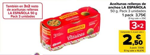 Oferta de La Española - Aceitunas Rellenas De Anchoa por 3,75€ en Carrefour