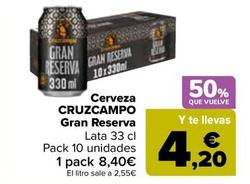 Oferta de Cruzcampo - Cerveza Gran Reserva por 8,4€ en Carrefour
