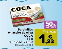 Oferta de Cuca - Sardinillas En Aceite De Oliva por 2,65€ en Carrefour