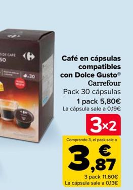 Oferta de Carrefour - Café En Cápsulas Compatibles Con Dulce Gusto por 5,8€ en Carrefour
