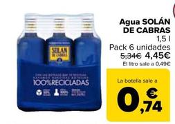 Oferta de Solán de Cabras - Agua  por 4,45€ en Carrefour