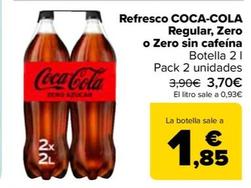 Oferta de Coca-Cola - Refresco Regular, Zero o Zero Sin Cafeína por 3,7€ en Carrefour