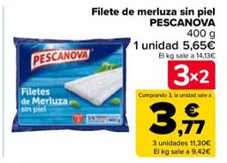 Oferta de Pescanova - Filete De Merluza Sin Piel   por 5,65€ en Carrefour