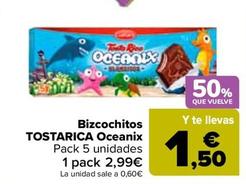 Oferta de Tosta Rica - Bizcochitos Oceanix por 2,99€ en Carrefour