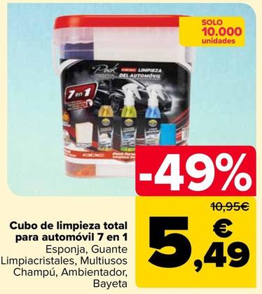 Oferta de Cubo De Limpieza Total Para Automóvil 7 En 1 por 5,49€ en Carrefour