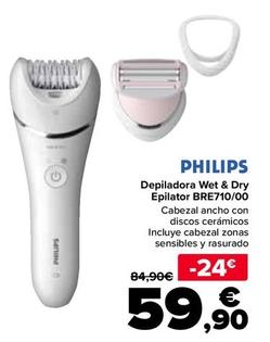 Oferta de Philips - Depiladora Wet & Dry  Epilator BRE71000 por 59,9€ en Carrefour