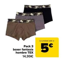 Oferta de Tex - Pack 3  Boxer Fantasía Hombre  por 14,99€ en Carrefour