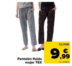 Oferta de Tex - Pantalón Fluido  Mujer  por 9,99€ en Carrefour
