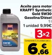 Oferta de Krafft - Aceite Para Motor Synthetic Gold 5w30 Gasolinadiésel por 9,99€ en Carrefour