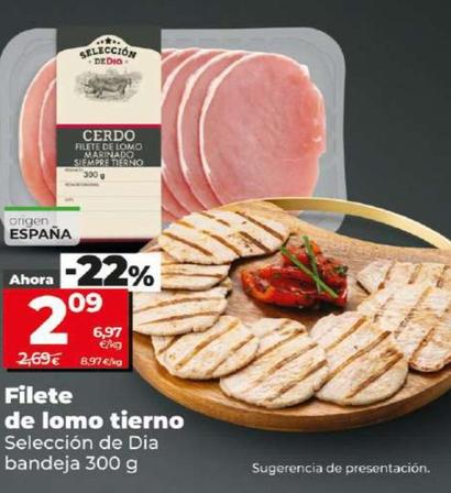 Oferta de Seleccion De Dia - Filete De Lomo Tierno por 2,09€ en Dia