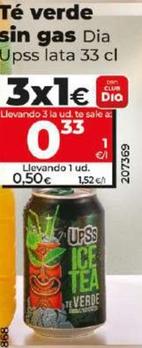 Oferta de Dia Upss - Te Verde Sin Gas por 0,5€ en Dia