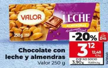Oferta de Valor - Chocolate Con Leche Y Almendras por 3,12€ en Dia
