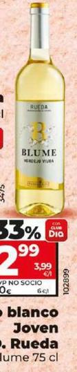 Oferta de Blume - Vino Blanco Joven D.o. Rueda por 2,99€ en Dia
