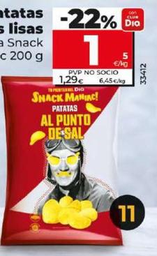 Oferta de Dia Snack Maniac - Patatas Fritas Lisas Ck Maniac por 1€ en Dia