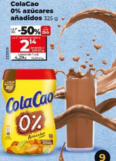 Oferta de Cola Cao - 0% Azucares Anadidos por 4,29€ en Dia