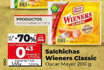 Oferta de Oscar Mayer - Salchichas Wieners Classic por 1,45€ en Dia