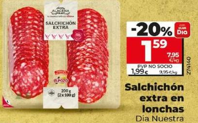 Oferta de Dia Nuestra Alacena - Salchichon Extra En Lonchas por 1,59€ en Dia