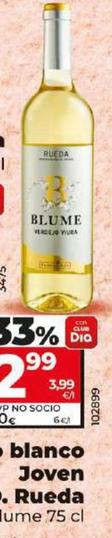 Oferta de Blume - Vino Blanco Joven D.o Rueda por 2,99€ en Dia