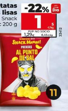 Oferta de Dia Snack Maniac - Patatas Fritas Lisas Ck Maniac por 1€ en Dia