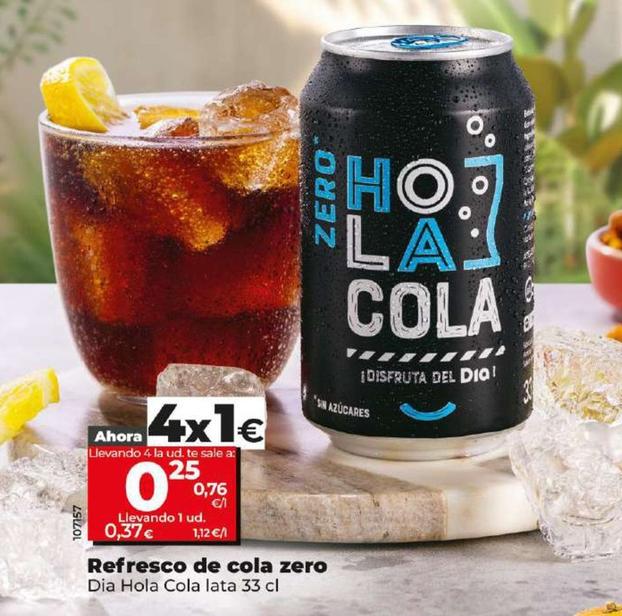 Oferta de Dia Hola Cola - Refresco De Cola Zero  por 0,37€ en Dia