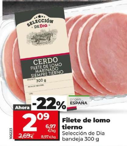 Oferta de Filete De Lomo Tierno  por 2,09€ en Dia