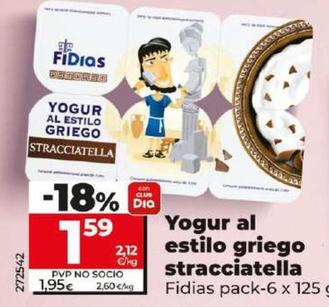 Oferta de Fidias - Yogur Al Estilo Griego Stracciatella  por 1,59€ en Dia