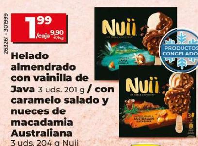 Oferta de Nuii - Helado Almendrado Con Vainilla De Java/ Con Caramelo Salado Y Nueces De Macadamia Australiana  por 1,99€ en Dia