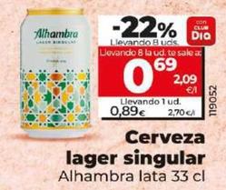 Oferta de Alhambra - Cerveza Lager Singular por 0,89€ en Dia