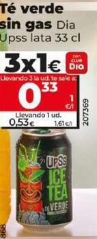 Oferta de Dia Upss - Té Verde Sin Gas por 0,5€ en Dia