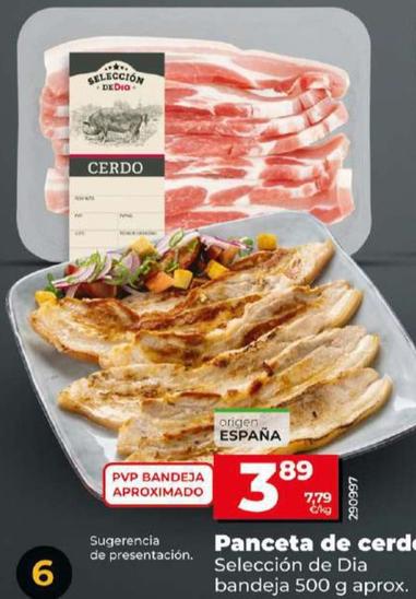 Oferta de  Seleccion De Dia - Panceta De Cerdo por 3,89€ en Dia