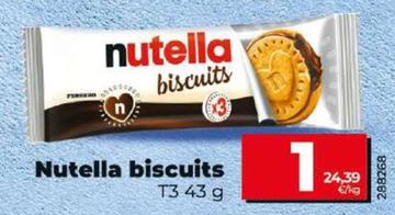 Oferta de Nutella - Biscuits por 1€ en Dia