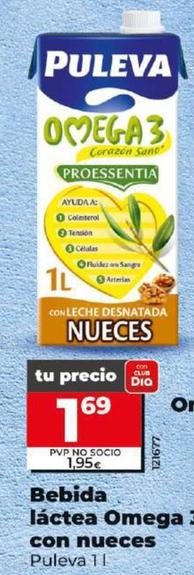 Oferta de Puleva - Bebida Lactea Omega 3 Con Nueces por 1,69€ en Dia