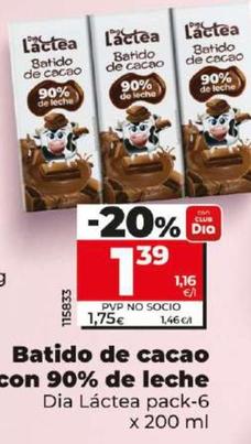 Oferta de Dia Lactea - Batido De Cacao Con 90% De Leche por 1,39€ en Dia