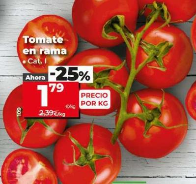 Oferta de Tomate En Rama por 1,79€ en Dia