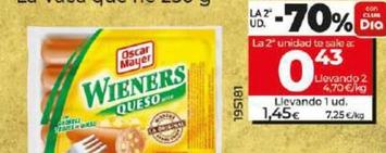 Oferta de Oscar Mayer - Salchichas Wieners Con Queso por 1,49€ en Dia