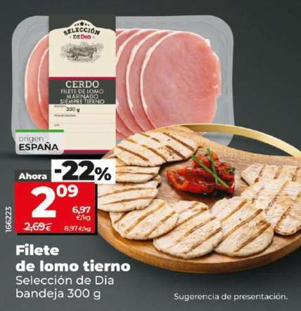 Oferta de Seleccion De Dia - Filete De Lomo Tierno por 2,09€ en Dia
