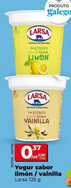 Oferta de Larsa - Yogursabor Limon / Vainilla por 0,37€ en Dia