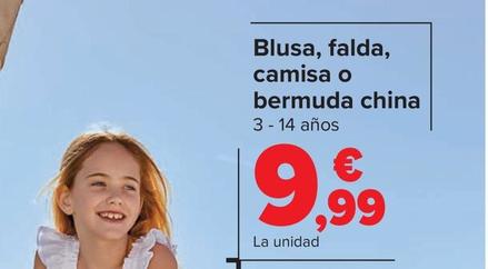 Oferta de Blusa, Falda, Camisa O Bermuda China por 9,99€ en Carrefour