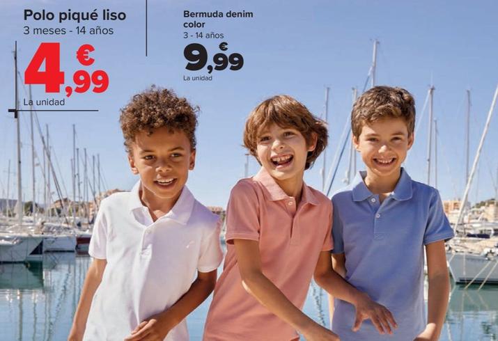 Oferta de  Polo Piqué Liso por 4,99€ en Carrefour