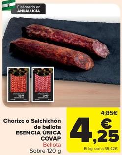 Oferta de Esencia Única Covap - Chorizo O Salchichón De Bellota por 4,25€ en Carrefour