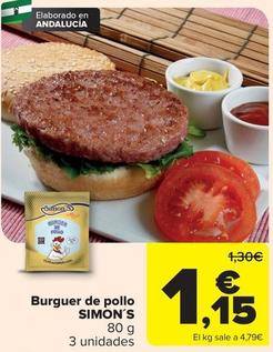 Oferta de Simon's - Burguer De Pollo  por 1,15€ en Carrefour